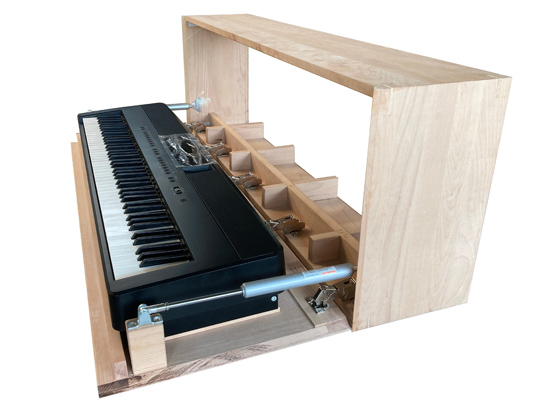 Holzverkleidung, Wandverkleidung, Pianoverkleidung Schrank mit Gasdruckd�mpfer