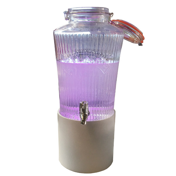 Mobiler Verkaufsstand Pr�sentationsstand autonomer Betrieb mit LED Leuchtpodest f�r Getr�nkespender