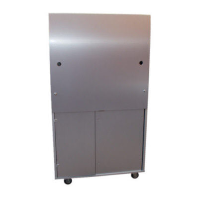 Messek�che Max mit Steckdosen, Sp�le, K�hlschrank und Arbeitsfl�che abschlie�bar und rollbar