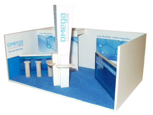 Modell Messestand Omega Software